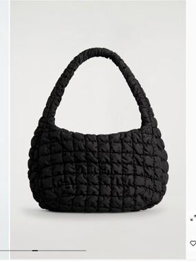 COS Oversized Quilted Puffer Shoulder Bag - Black